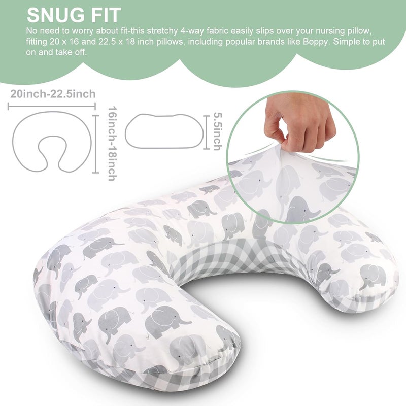 Runhike Pillow Covers Compatible with Boppy Nursing Pillows,Pillow slipcover Compatible with Boppy Breastfeeding Pillows,Cover Only Pillow Not Included - Image 3